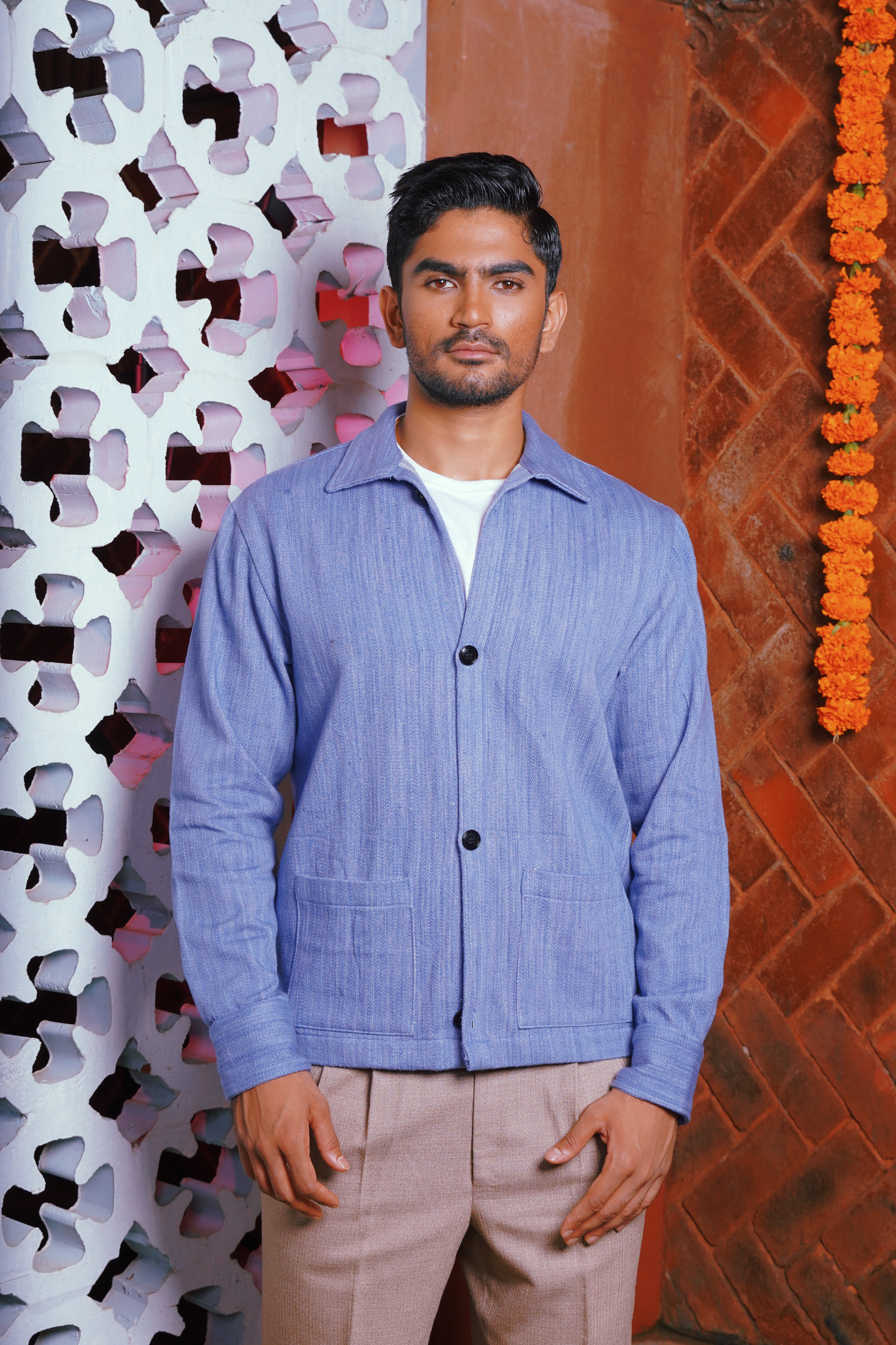 Azure Dawn | 10oz Handloom Khadi Denim Jacket | Zero-Electricity
